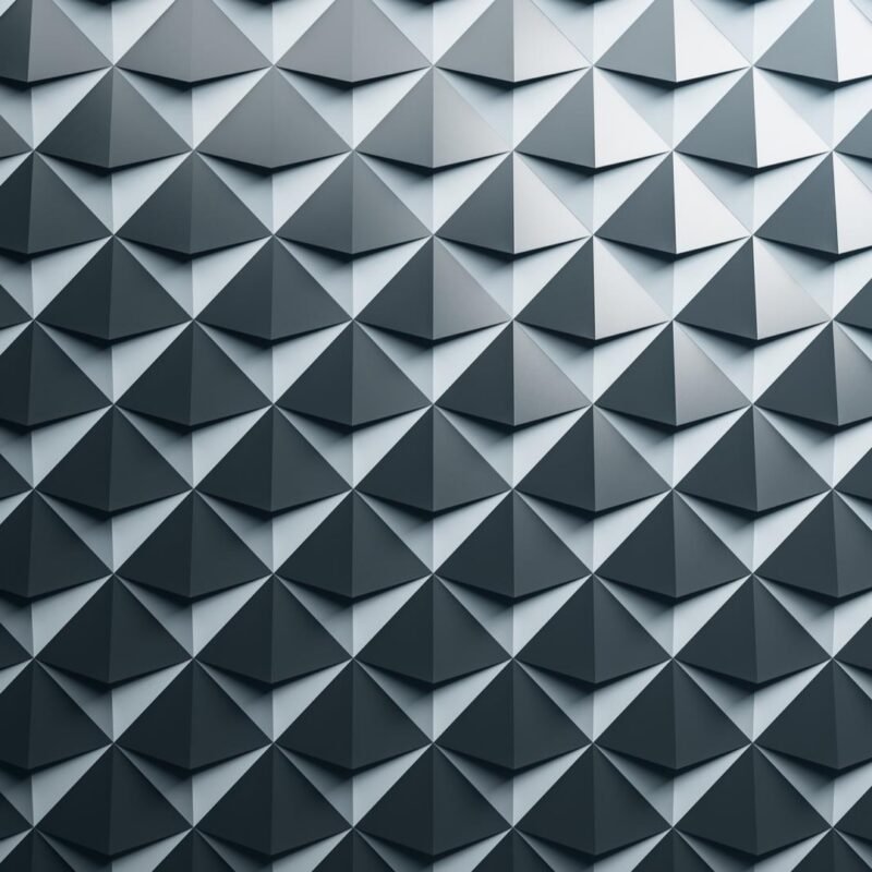 Patrón triangular gris que representa la transición de la economía de la atención a la intimidad artificial