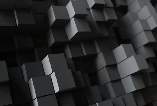 Adaptación hedónica y valor de marca: composición abstracta de cubos en blanco, negro y grises